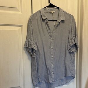 beachlunchlounge Blue Striped Button Down Shirt